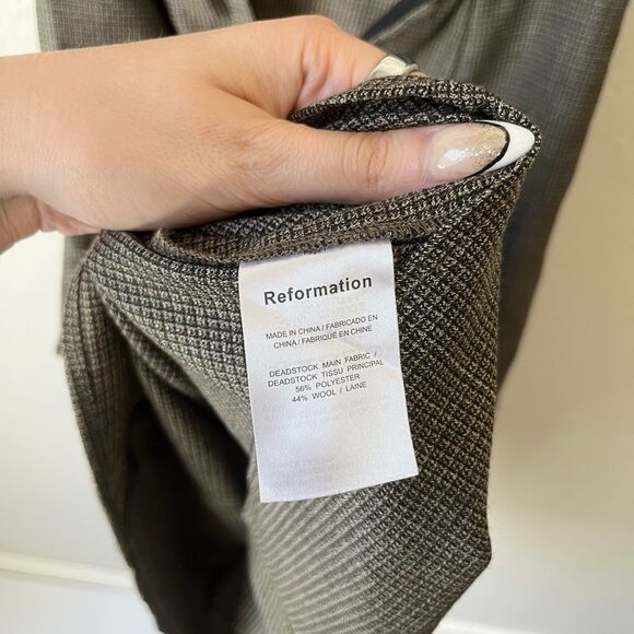 Reformation Stratford Wool Blend Midi Off the Shoulder Dress Size 4 - Picture 9 of 10